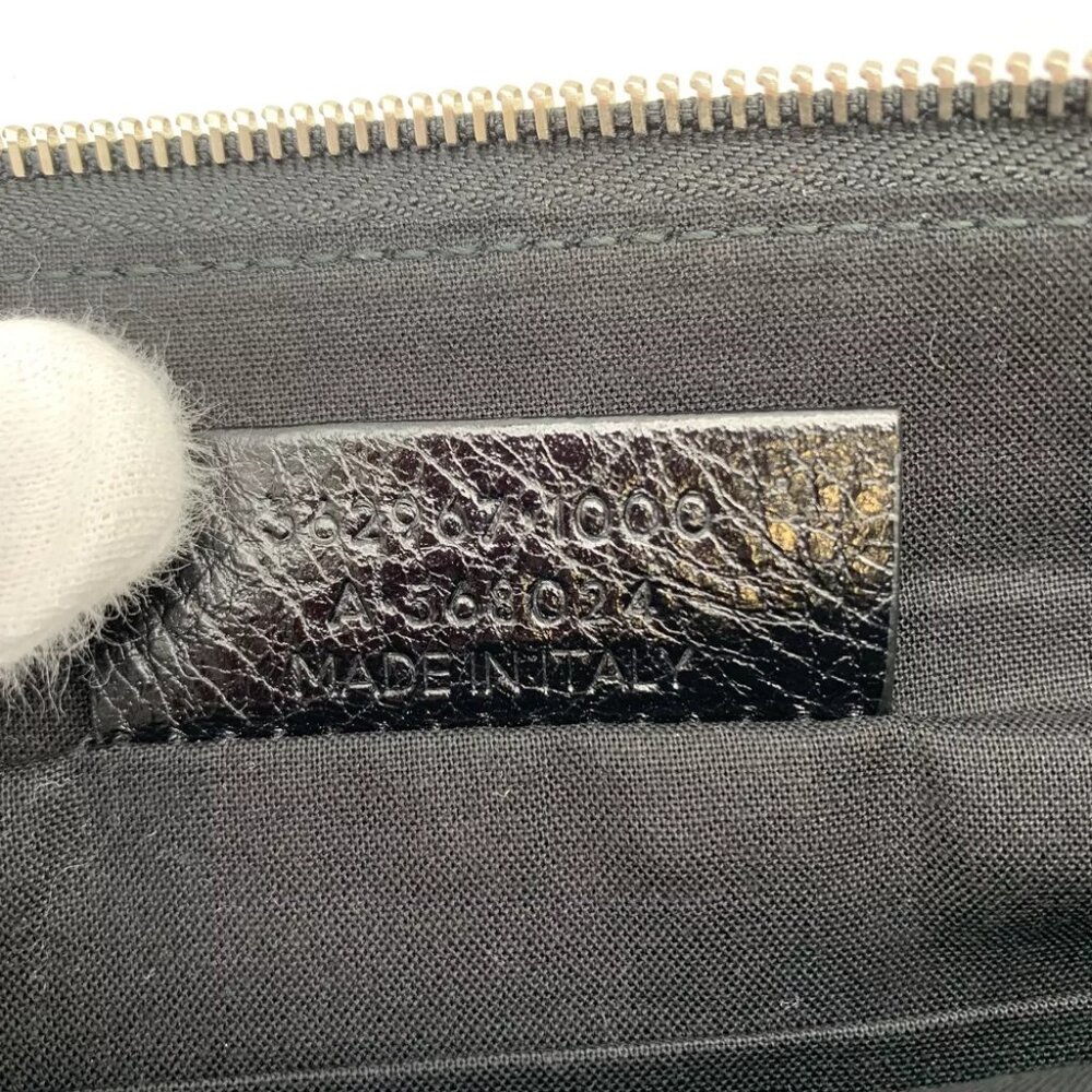 BALENCIAGA Classic Pouch Clutch Bag Black Leather - Picture 10 of 12